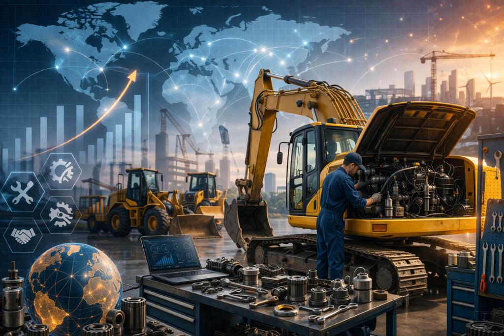Global heavy equipment repair solutions market growth in 2026 with construction, mining and logistics industries